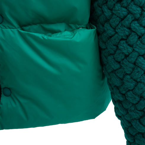 Bonsai Knit Mix Puffer Jacket Green OT008 Degli Uberti